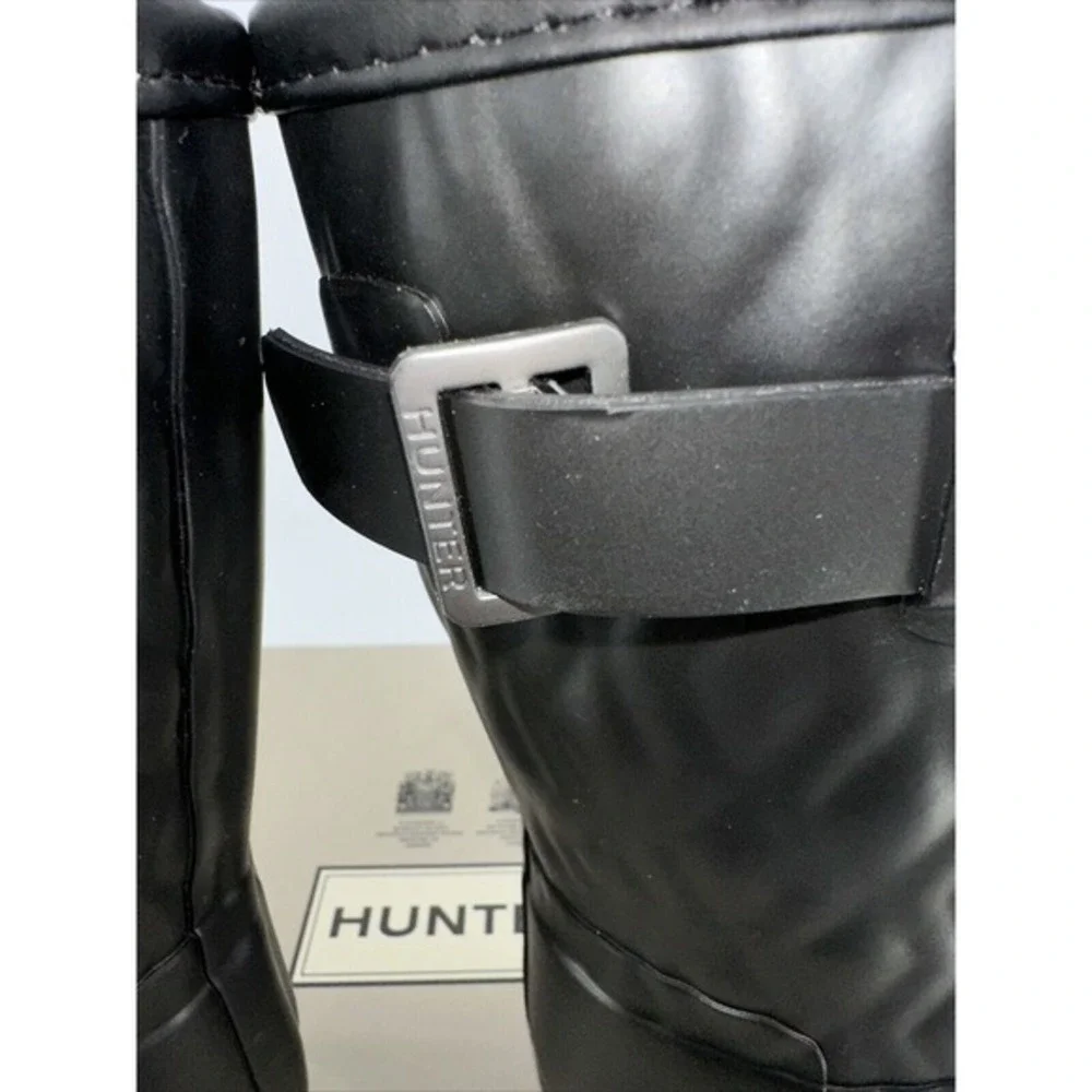 Hunter Original Refined Short Vertical Quilt Black Rain Boots US 8‎ WFS2238RMA